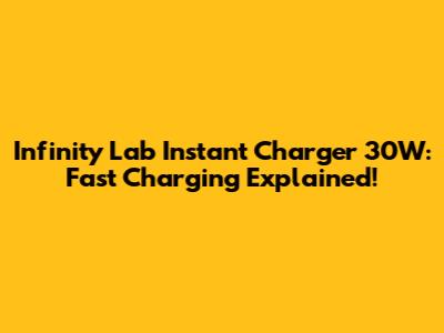 Infinity Lab Instant Charger 30W: Fast Charging Explained!